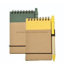 A6 Eco-Frindly Kraft Paper Spiral Notebook with Pen